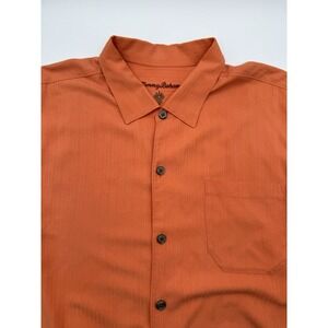 Tommy Bahama Men's Orange Short Sleeve Button Up Silk Shirt Size XXL